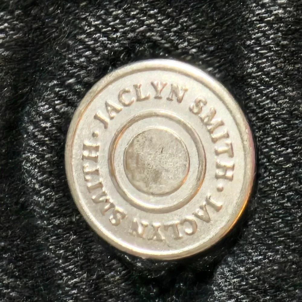 Jaclyn Smith Collection Denim Jacket Button Front‎ Black Jean Jacket XL